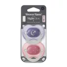 Tommee Tippee Night Glow éjszakai nyugtató cumi sterilizáló tokkal 6-18 hó 2 db