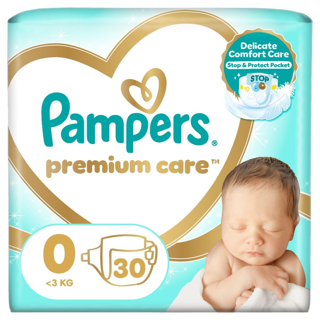 Pampers Premium Care pelenka, Koraszülött 0, 1-3 kg, 30 db