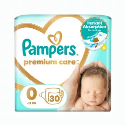   Pampers Premium Care pelenka, Koraszülött 0, 1-3 kg, 30 db + AJÁNDÉK Baba az autóban matrica