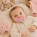 BabyBruin latex játszócumi világító karikával cseresznye cumival 1-es méret (Unikornis)