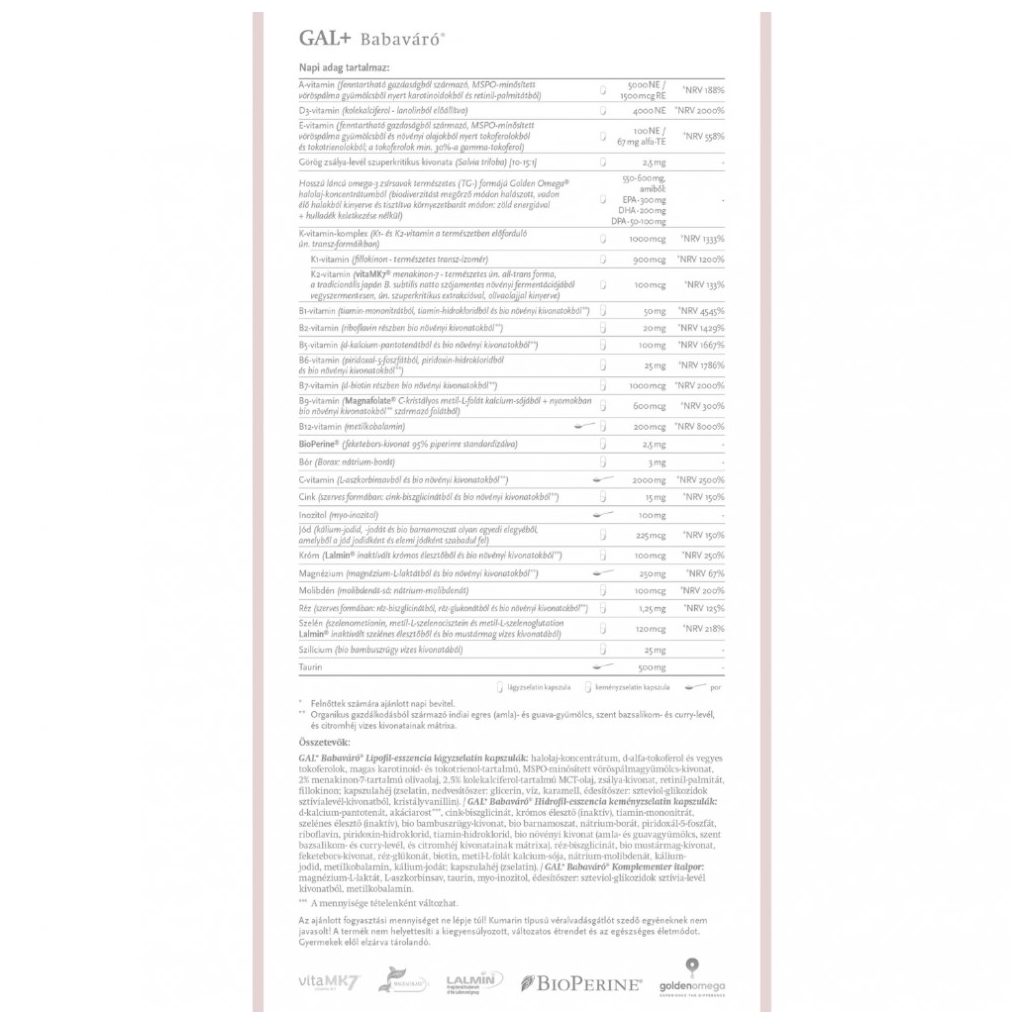 GAL+ Babaváró vitamin (30 adag)