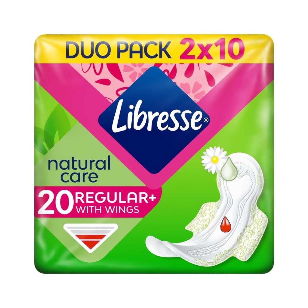 Libresse Regular+ Natural Care szárnyas egészségügyi betét (2x10 db)