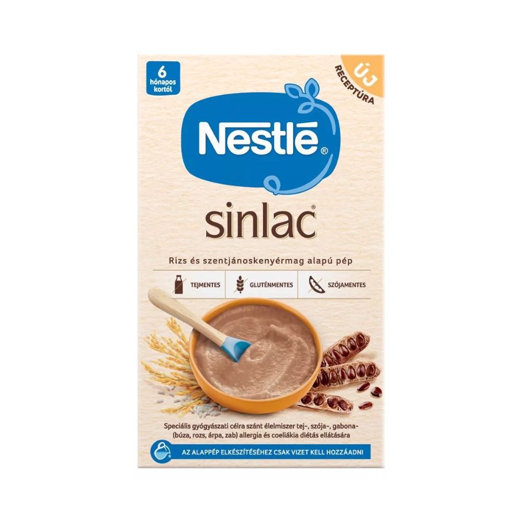 Nestlé Sinlac rizs- és szentjánoskenyérmag alapú pép Bifidusszal 6 hó+ (650 g)