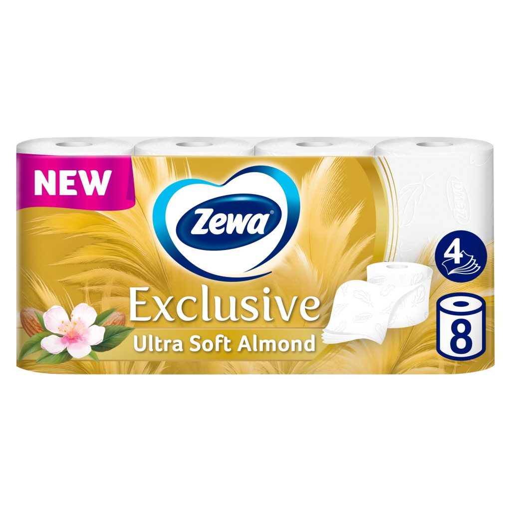 Zewa Exclusive Almond Blossom toalettpapír 4 rétegű (8 tekercs)
