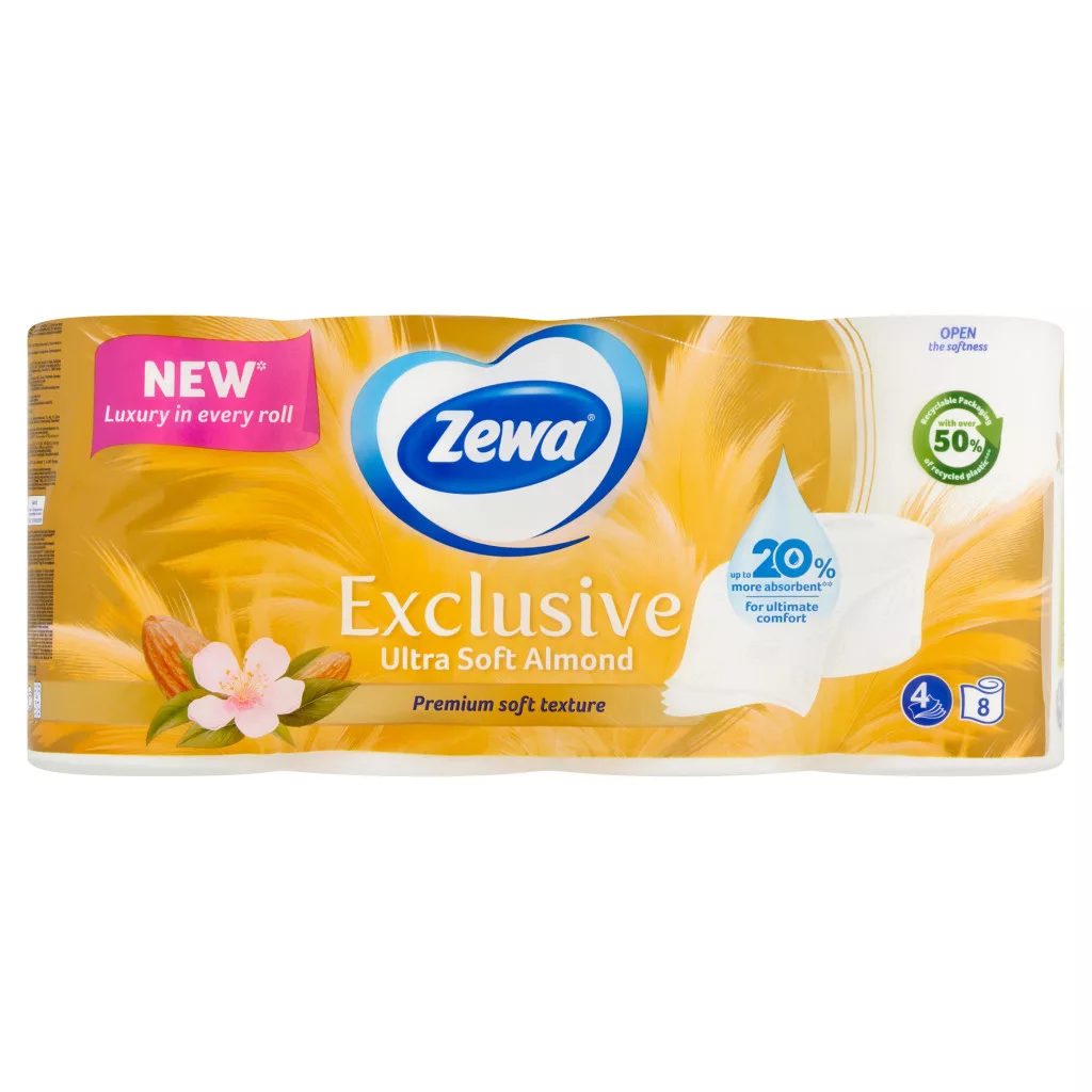Zewa Exclusive Almond Blossom toalettpapír 4 rétegű (8 tekercs)