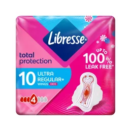   Libresse Ultra+ Deo Freshness & Protection enyhén illatosított szárnyas egészségügyi betét (10 db)
