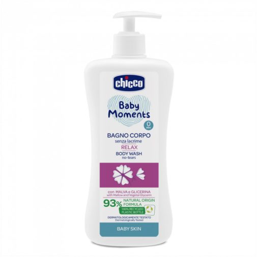 Chicco Könnymentes fürdető újszülött kortól mályvakivonattal, 93%-ban természetes összetevőkkel (500 ml)