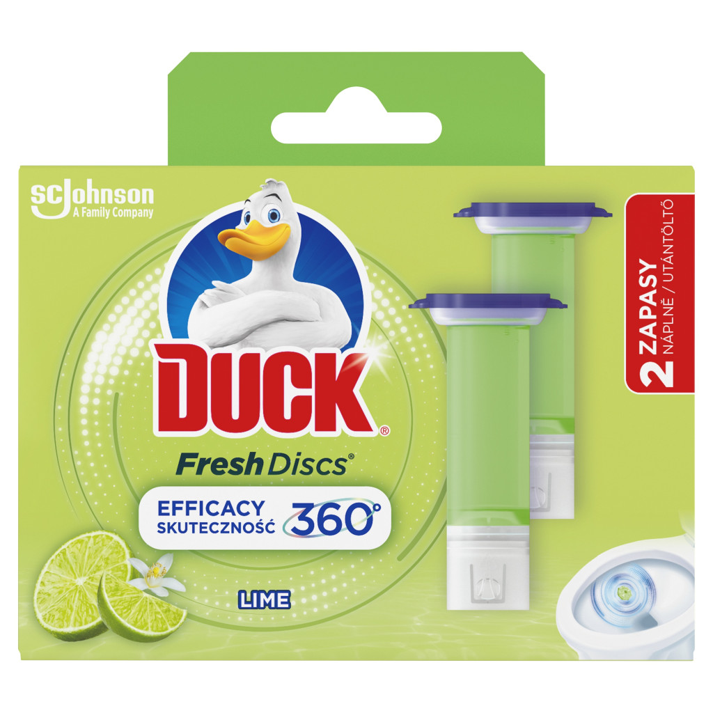 Duck Fresh Discs Lime WC-öblítő korong utántöltő 2 x 36 ml (72 ml)
