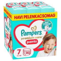   Pampers Premium Care Pants bugyipelenka 7, 15+ kg HAVI PELENKACSOMAG 80 db