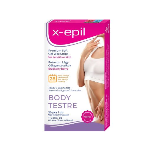 X-Epil Prémium lágy gélgyantacsíkok érzékeny bőrre testre (20 db)