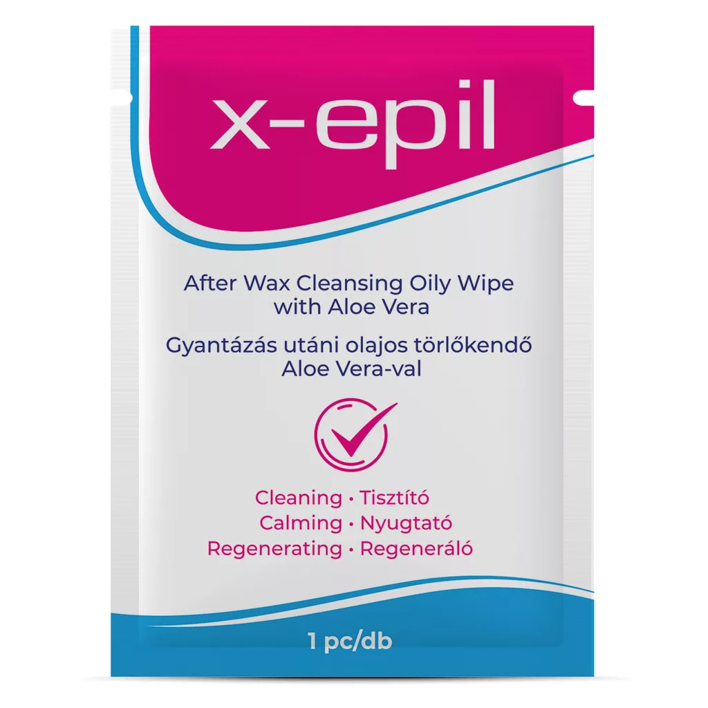 X-Epil Gyantázás utáni olajos törlőkendő Aloe Verával (4 db)