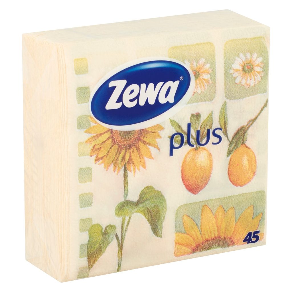 Zewa Plus 1 rétegű szalvéta, napraforgó (45 db)