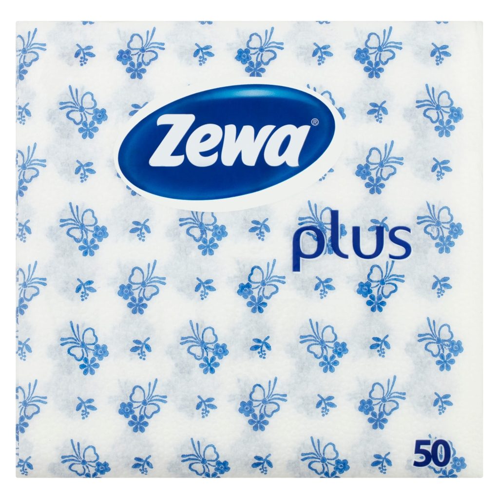 Zewa Plus 1 rétegű szalvéta, kék mintás (50 db)