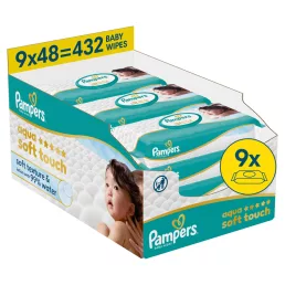 Pampers Aqua Soft Touch nedves törlőkendő 9x48 db
