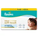 Pampers Aqua Soft Touch nedves törlőkendő 9x48 db