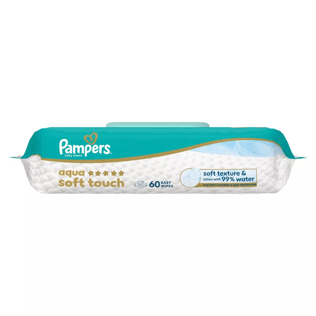 Pampers Aqua Soft Touch nedves törlőkendő 60 db