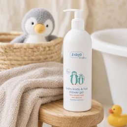   ZIAJA Baba & gyermek pumpás tusfürdő testre és hajra, 6 hónapos kortól (400 ml)