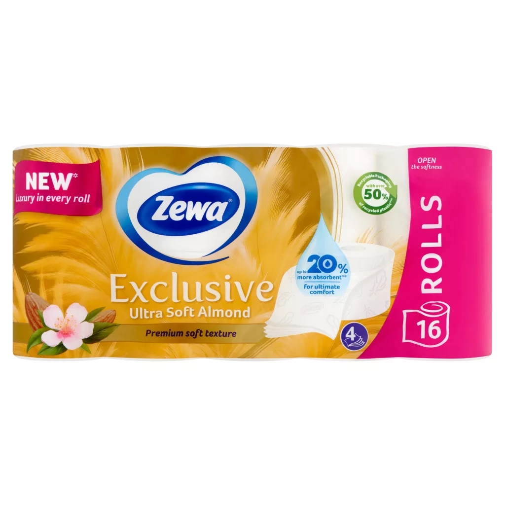 Zewa Exclusive Ultra Soft Almond toalettpapír 4 rétegű (16 tekercs)