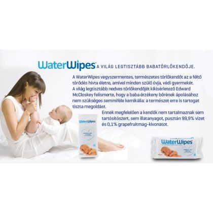 WaterWipes természetes baba törlőkendő 60 db