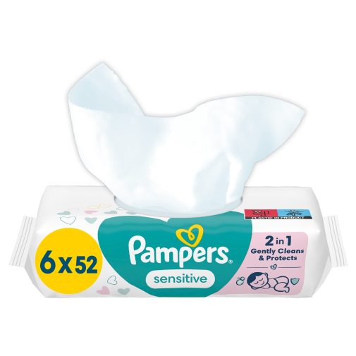 Pampers Sensitive nedves törlőkendő (6x52 db)