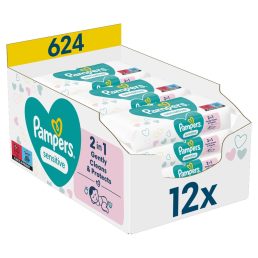 Pampers Sensitive nedves törlőkendő 12x52 db