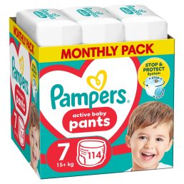   Pampers Active Baby Pants bugyipelenka 7, 15+ kg HAVI PELENKACSOMAG 114 db