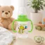 BabyBruin műanyag karcsúsított cumisüveg fogóval - zöld (125 ml)