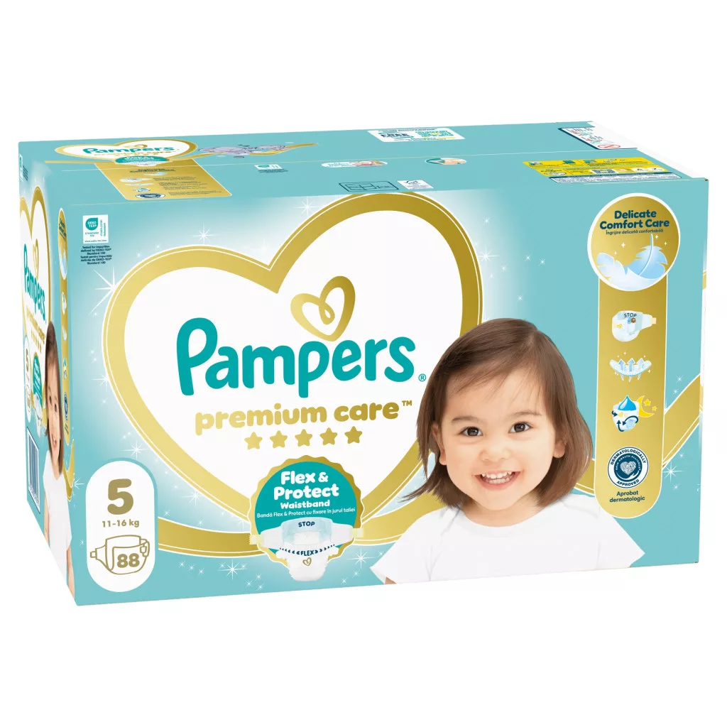 Pampers Premium Care pelenka, Junior 5, 11-16 kg, 88 db