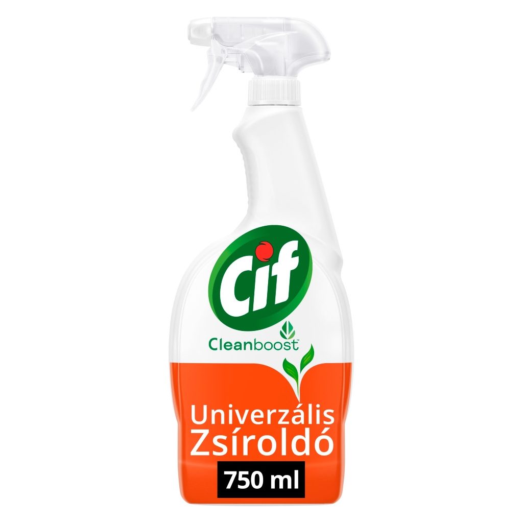 Cif Cleanboost Power&Shine konyhai zsíroldó spray, makacs konyhai szennyeződésekre (750 ml)