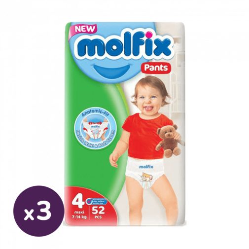 Molfix Pants bugyipelenka, Maxi 4, 9-14 kg, HAVI PELENKACSOMAG 156 db