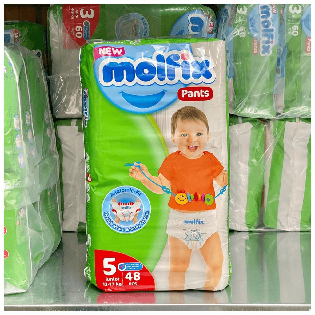 Molfix Pants bugyipelenka, Junior 5, 11-18 kg, HAVI PELENKACSOMAG 144 db