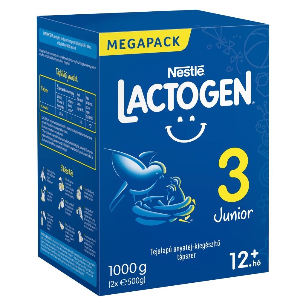 Nestlé Lactogen 3 Junior tejalapú anyatej-kiegészítő tápszer 12 hó+ (1000 g)