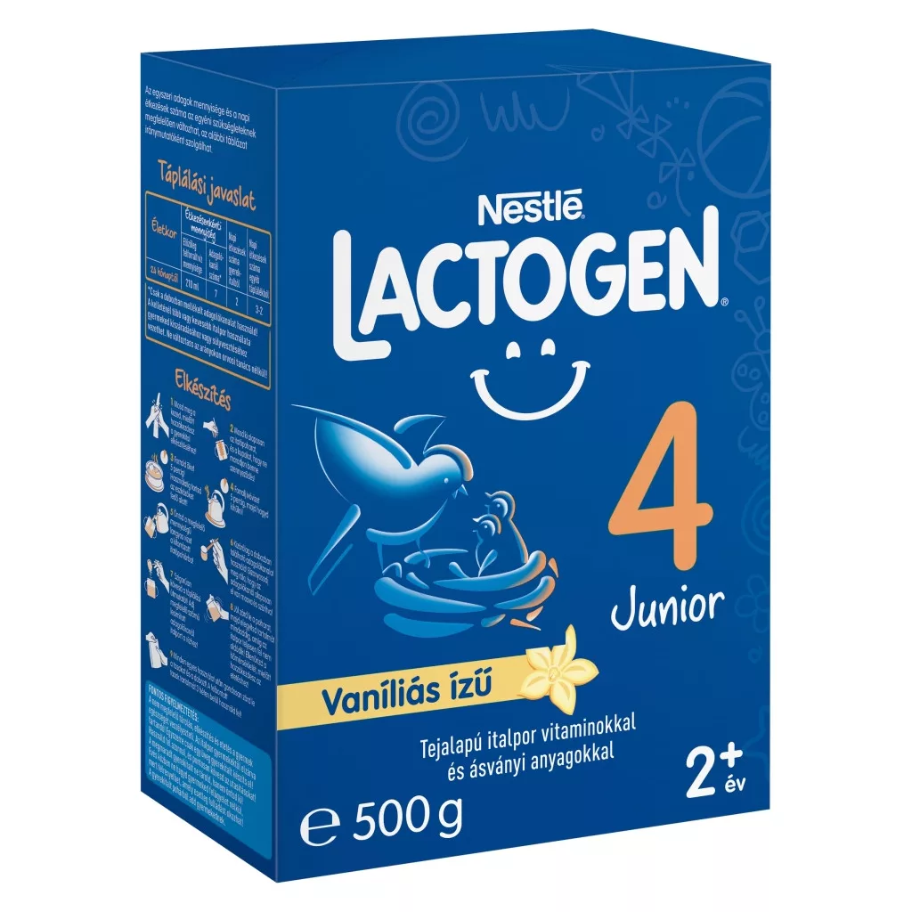 Nestlé Lactogen 4 Junior vaníliás tejalapú italpor vitaminokkal és ásványi anyagokkal 24 hó+ (500 g)