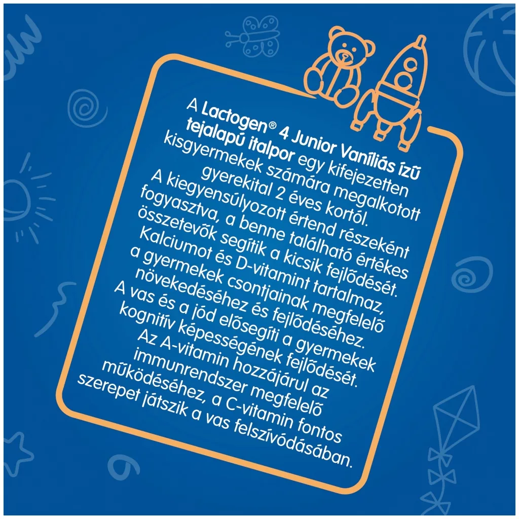 Nestlé Lactogen 4 Junior vaníliás tejalapú italpor vitaminokkal és ásványi anyagokkal 24 hó+ (500 g)