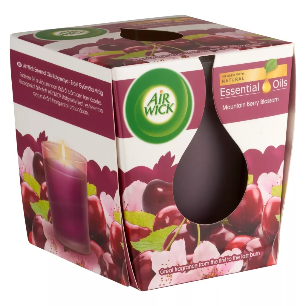 Air Wick Essential Oils illatgyertya, Erdei gyümölcs virág (105 g)