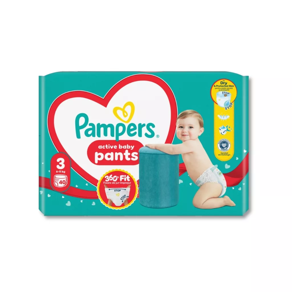Pampers Active Baby Bugyipelenka, Midi 3, 6-11 kg, 40 db