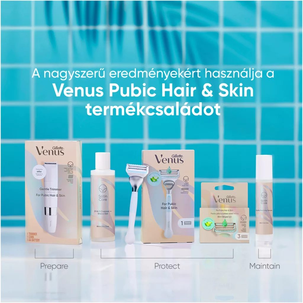 Gillette Venus Női Borotva Az Intim Területekhez, 5 db Borotvabetéttel