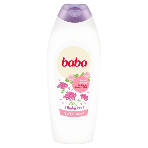 Baba Tündérkert tusfürdő frissítő bodza és rózsavíz illattal 750 ml