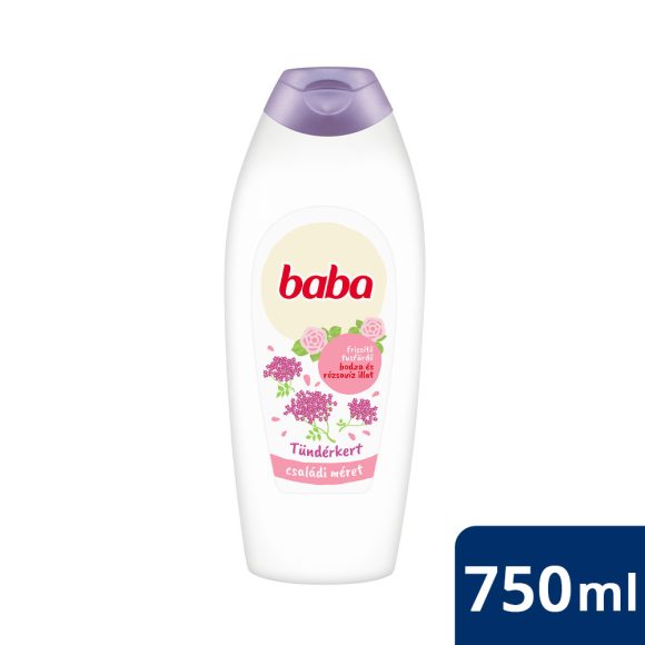 Baba Tündérkert tusfürdő frissítő bodza és rózsavíz illattal 750 ml