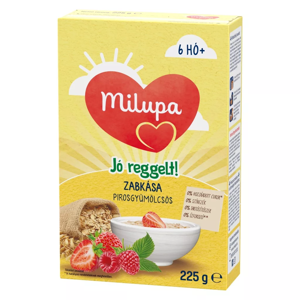 Milupa Jó reggelt!  Zabkása, pirosgyümölcsös 6 hó+ (225 g)