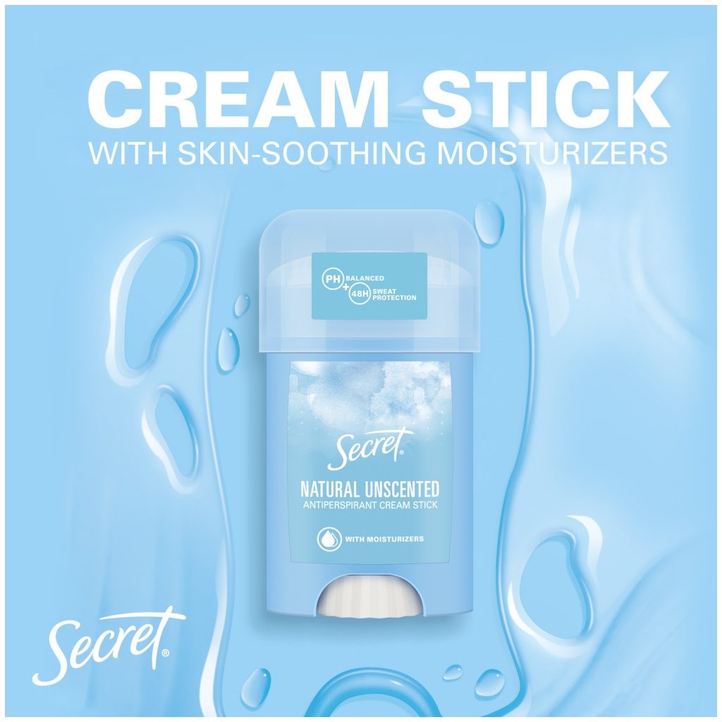 Secret Izzadásgátló Krémstift Natural Illatmentes Női 40 ml