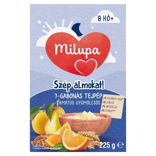 Milupa Szép álmokat! 7 gabonás tejpép, zamatos gyümölcsös 8 hó+ (225 g)