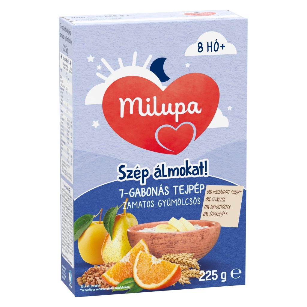 Milupa Szép álmokat! 7 gabonás tejpép, zamatos gyümölcsös 8 hó+ (225 g)