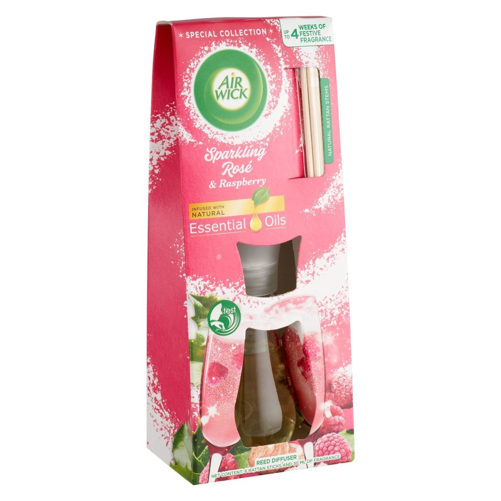 Air Wick pálcikás illatosító, Rozé Pezsgő és Málna illat (30 ml)