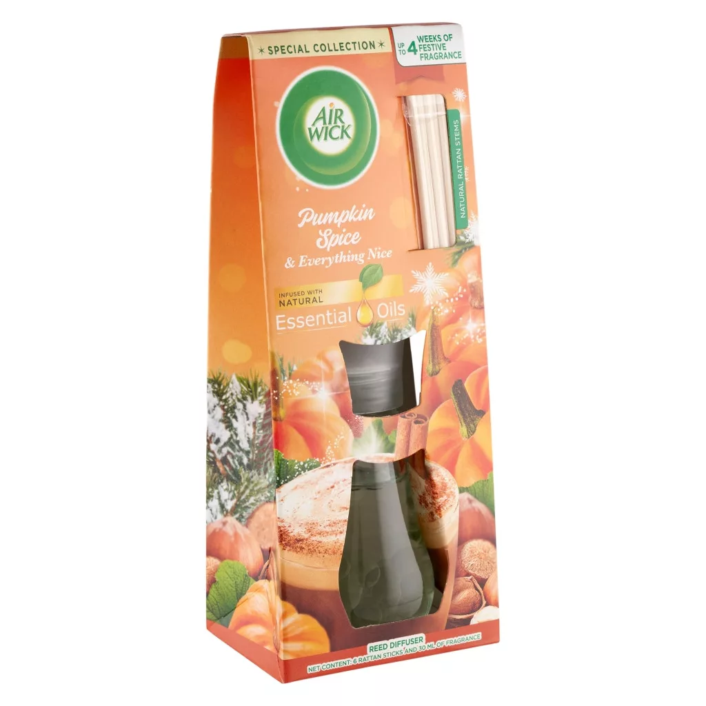 Air Wick pálcikás illatosító, Fűszeres Sütőtök Varázs illat (30 ml)