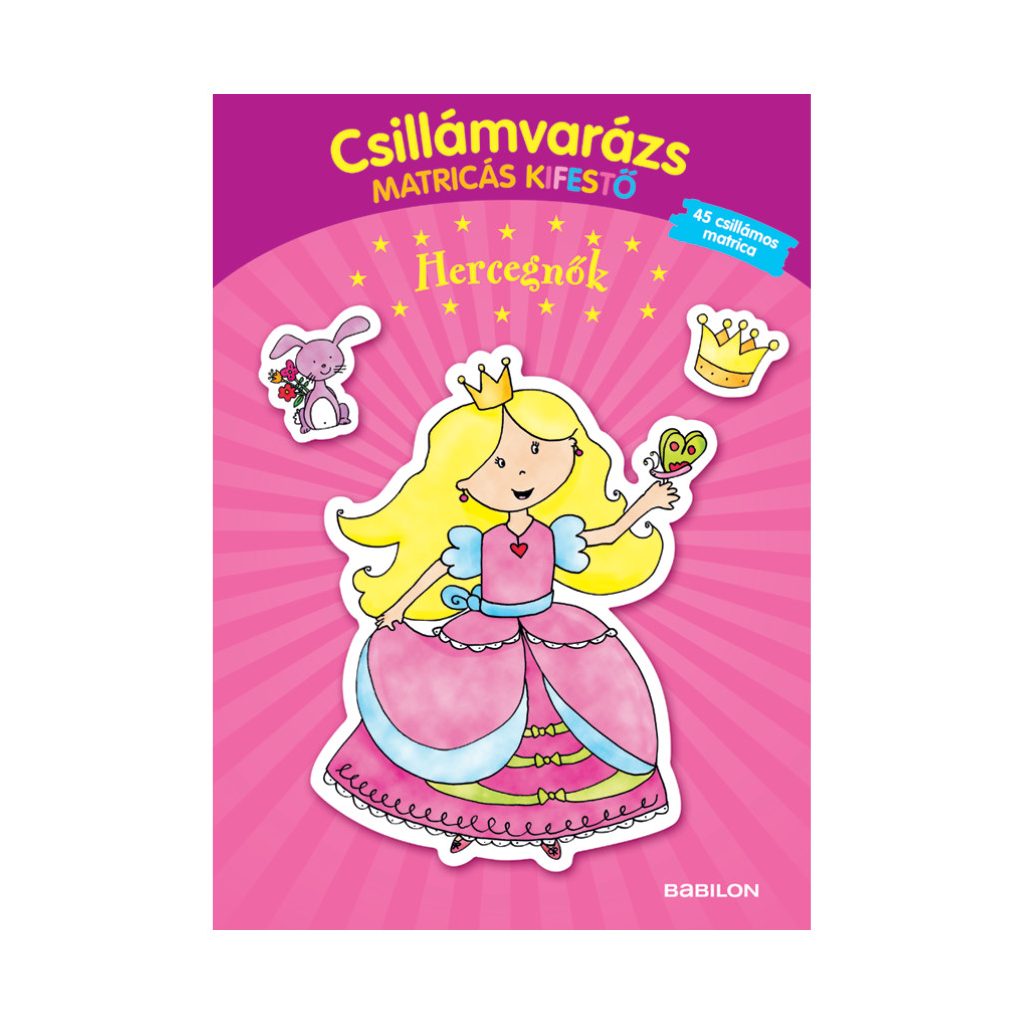 Csillámvarázs matricás kifestő - Hercegnők
