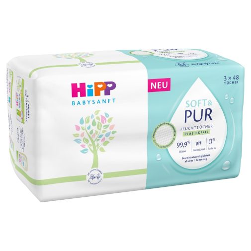 HiPP Babysanft Soft & Pure nedves törlőkendő 3x48 db