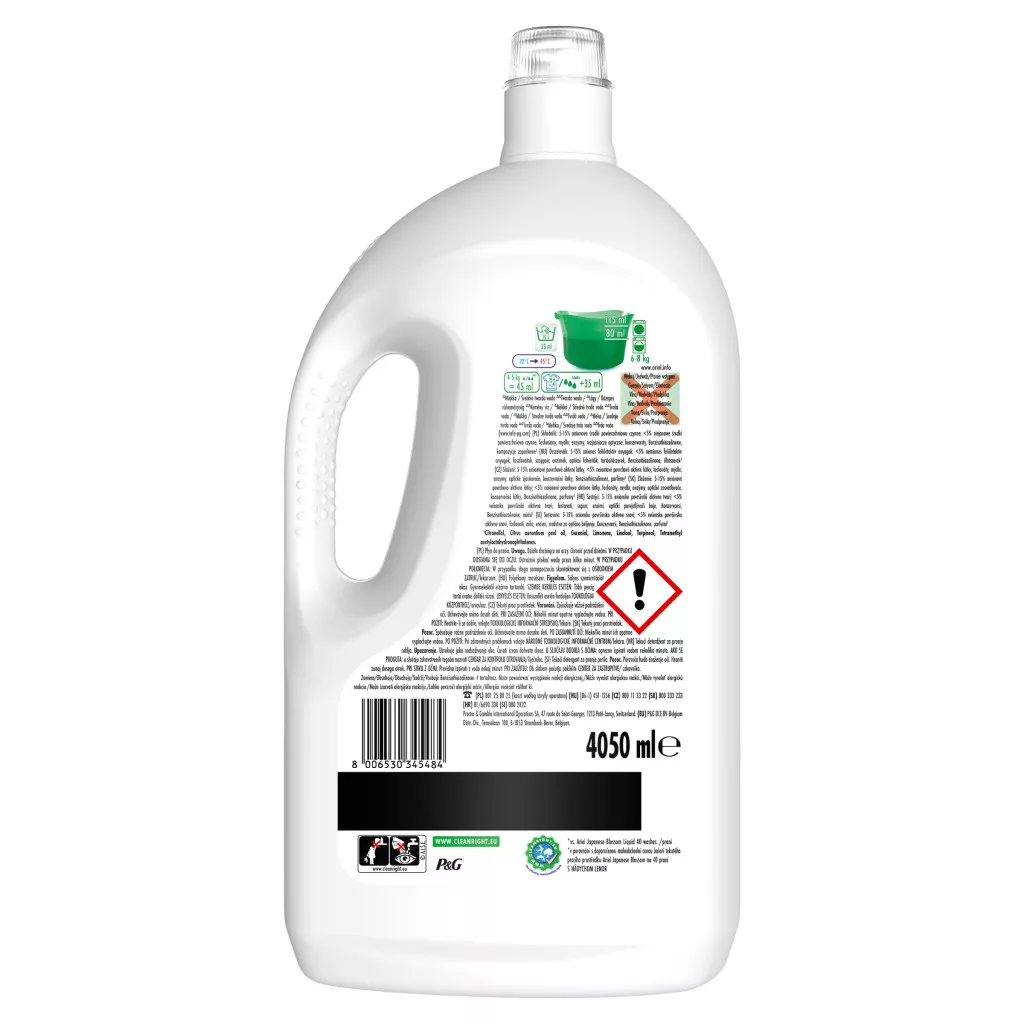 Ariel Folyékony Mosószer +Touch Of Lenor Japanese Blossom 4,05 liter (90 mosás)
