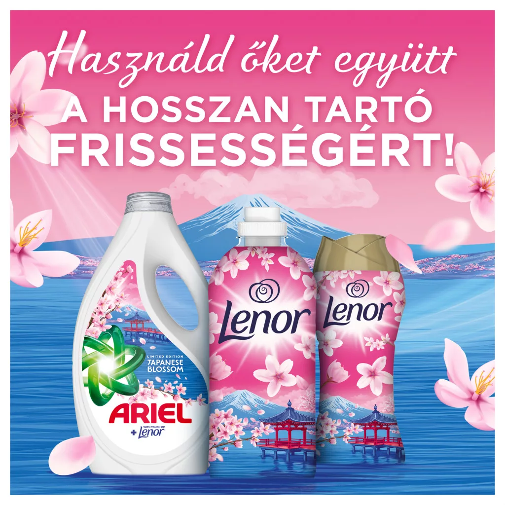 Ariel Folyékony Mosószer +Touch Of Lenor Japanese Blossom 4,05 liter (90 mosás)