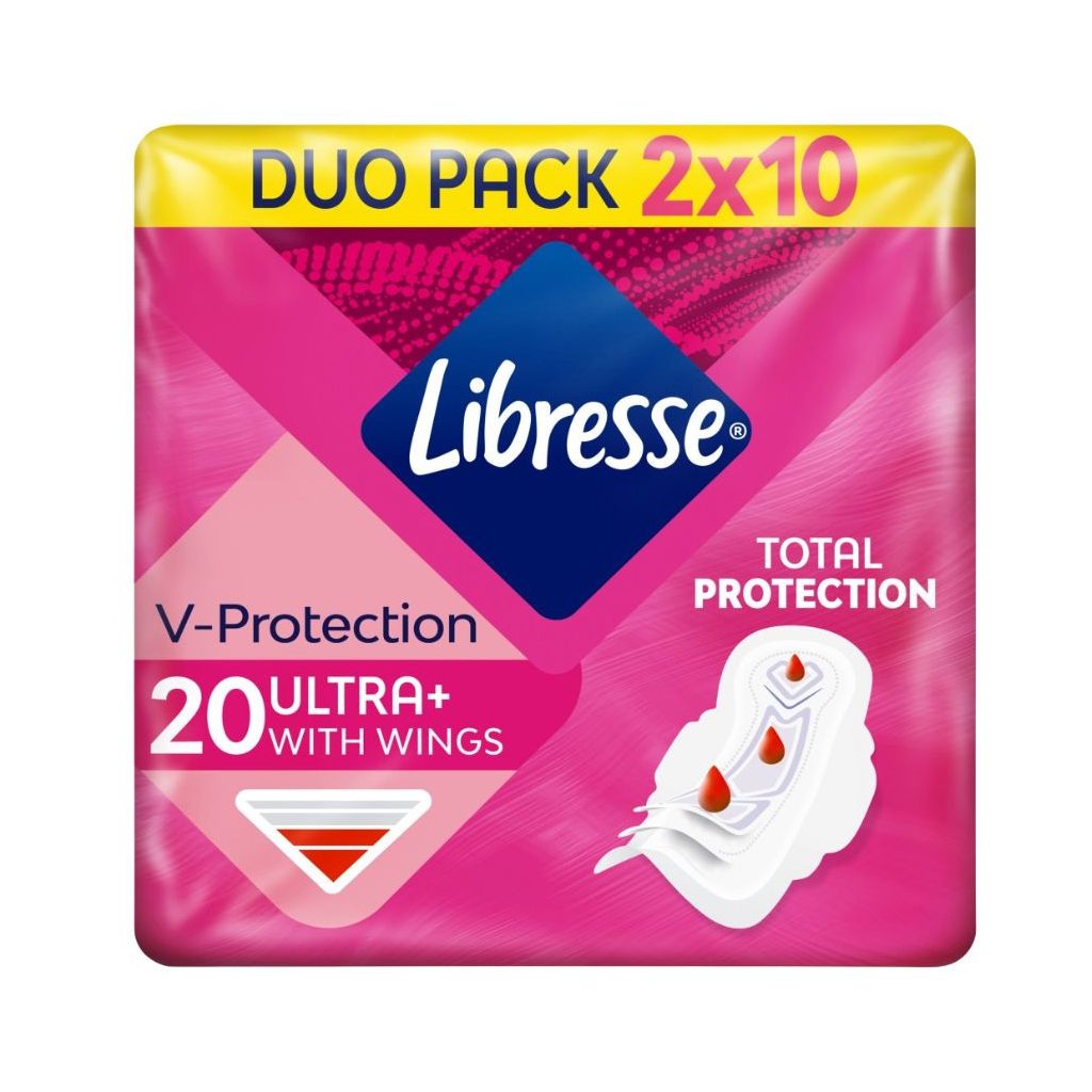 Libresse Ultra+ szárnyas egészségügyi betét (2x10 db)